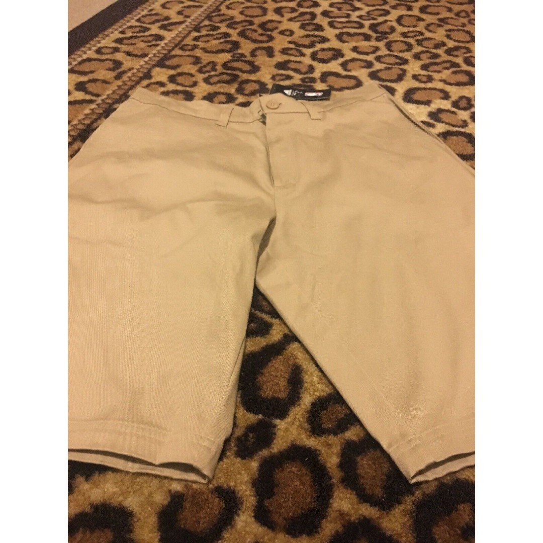 Adidas Performance Men’s Khaki Shorts Zip Button Pockets NBA Size Large
