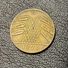1925 Weimar Republic 10 Rentenpfennig German Reich Coin