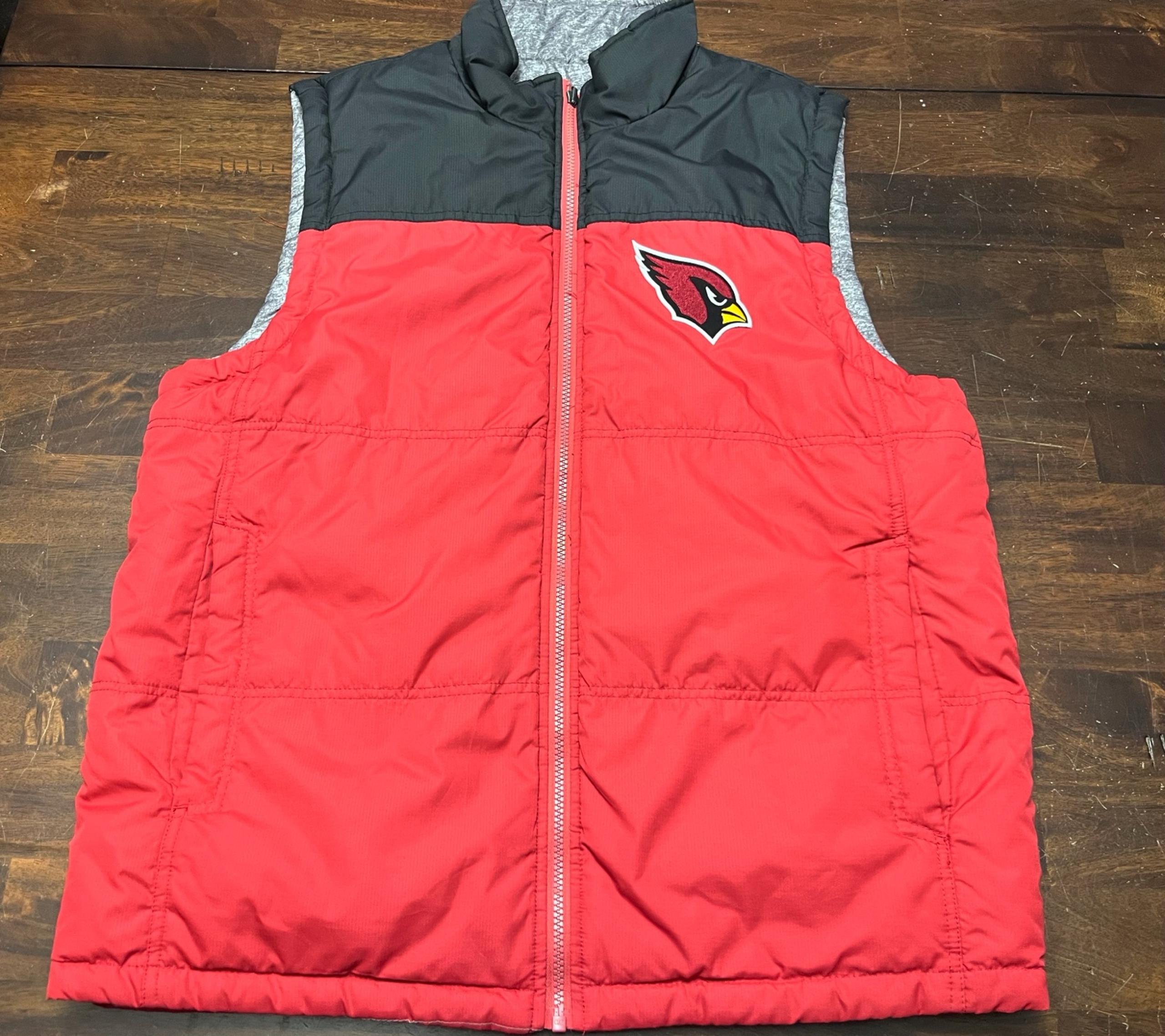 NFL Arizona Cardinal Reversible Full Zip Vest Coat Men’s Size Large