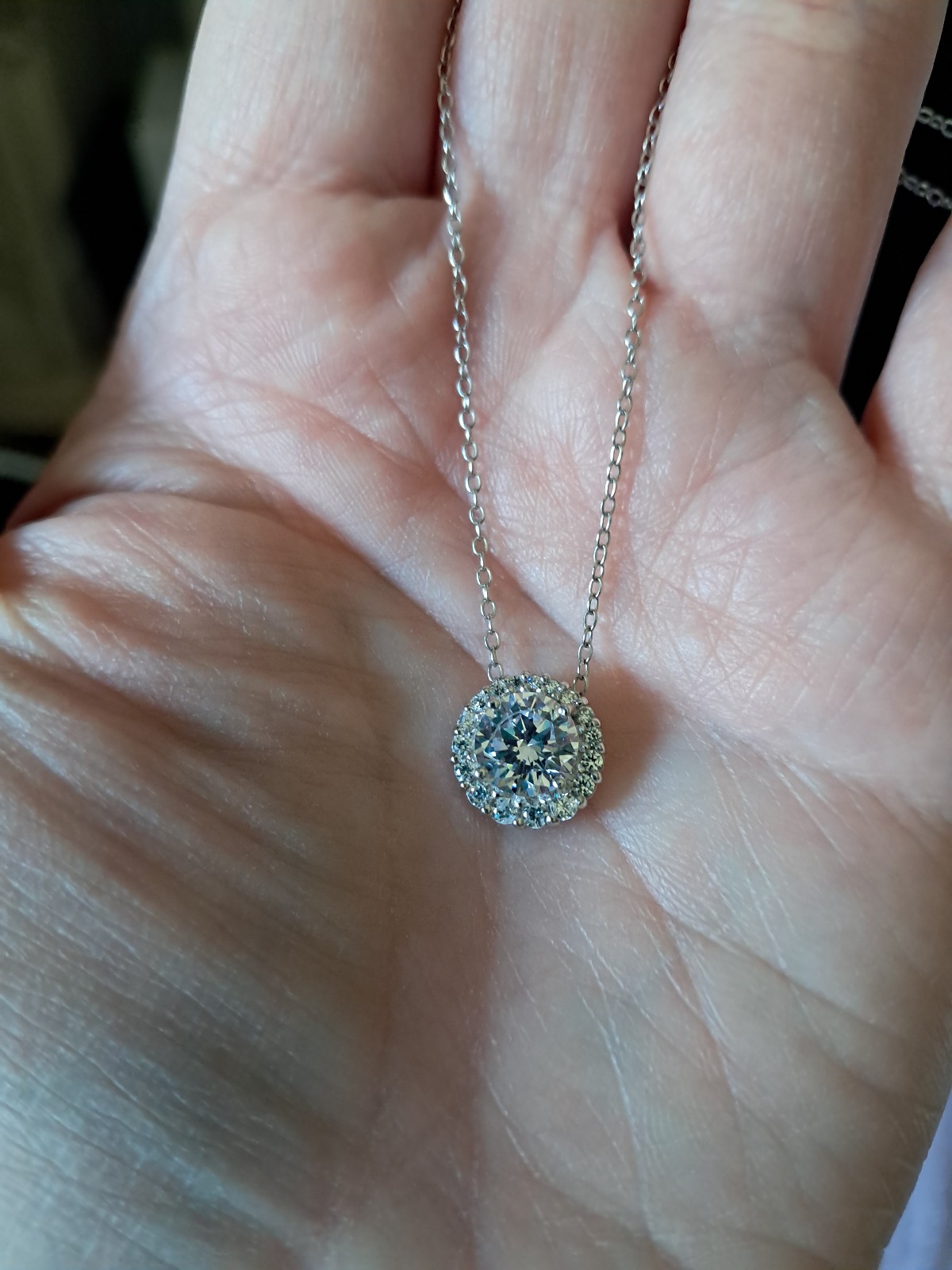 Vintage Sterling Silver Tested White Topaz 18 Cable Chain Necklace