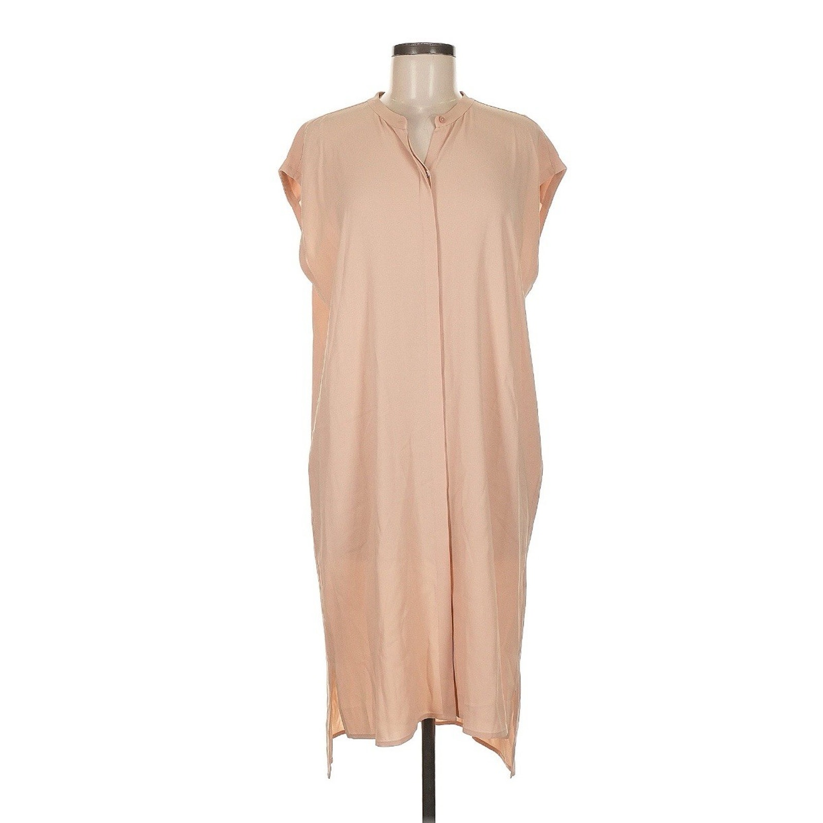 Eileen Fisher Pink 100% Silk Button Down Dress Size Medium