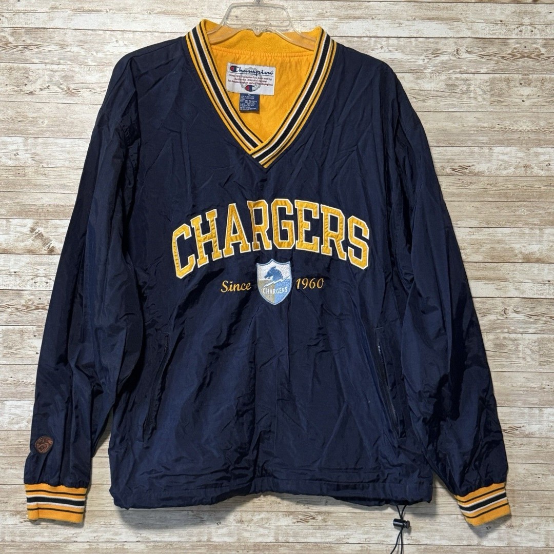 San Diego Chargers Vintage 90s Champion Pull Over Windbreaker NFL Football XL