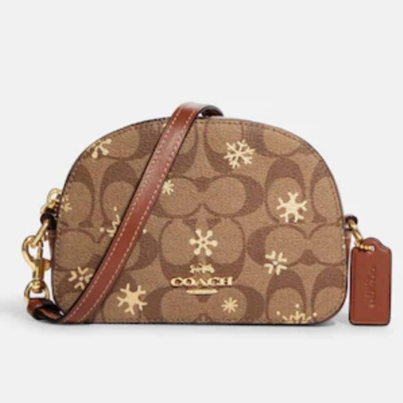 Mini Serena Crossbody In Signature Canvas With Snowflake Print CE699