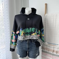 Adidas Originals HER Studio London Women’s Floral Black Oversized Hoodie Small