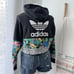 Adidas Originals HER Studio London Women’s Floral Black Oversized Hoodie Small
