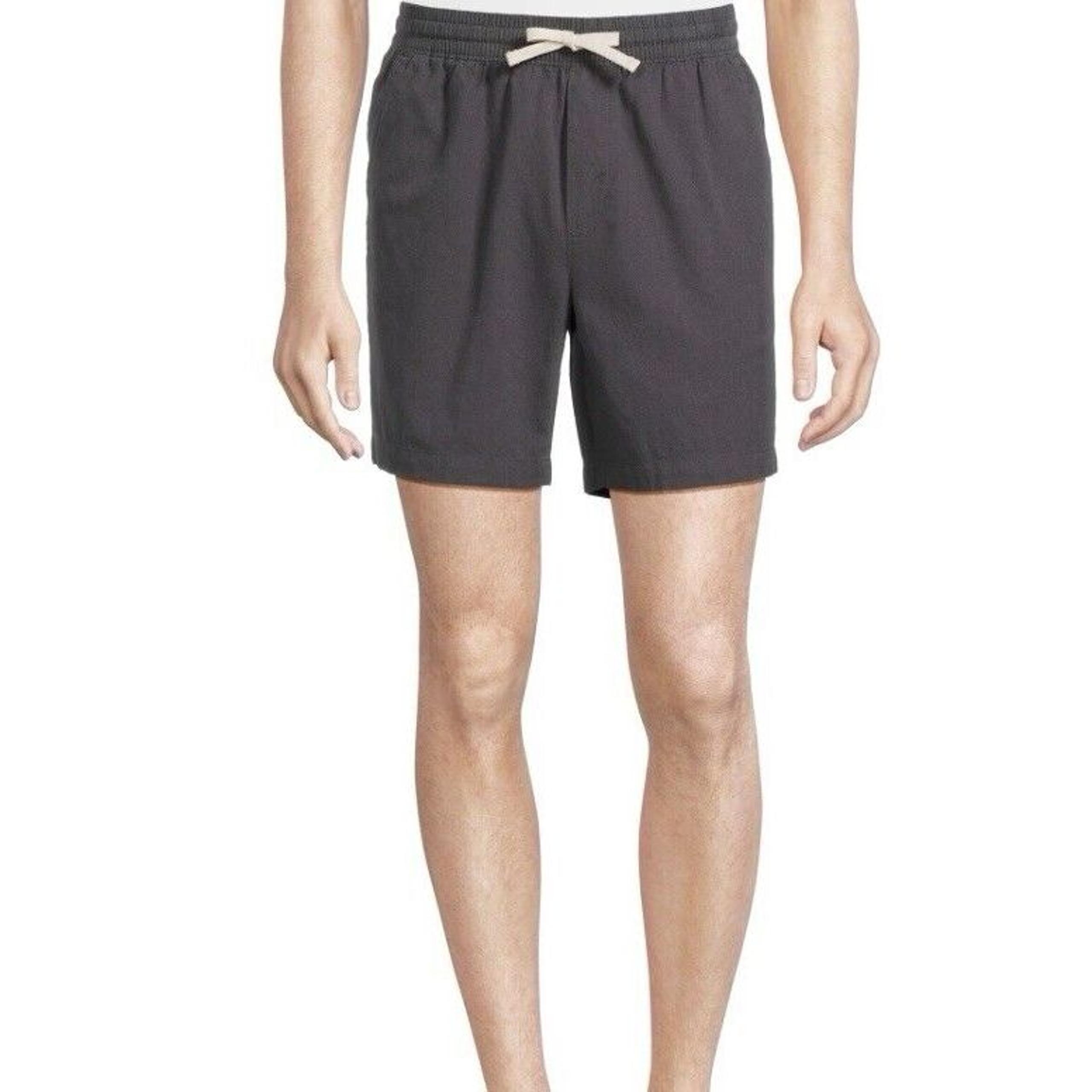 No Boundaries mens gray elastic band with drawstring casual shorts size Large