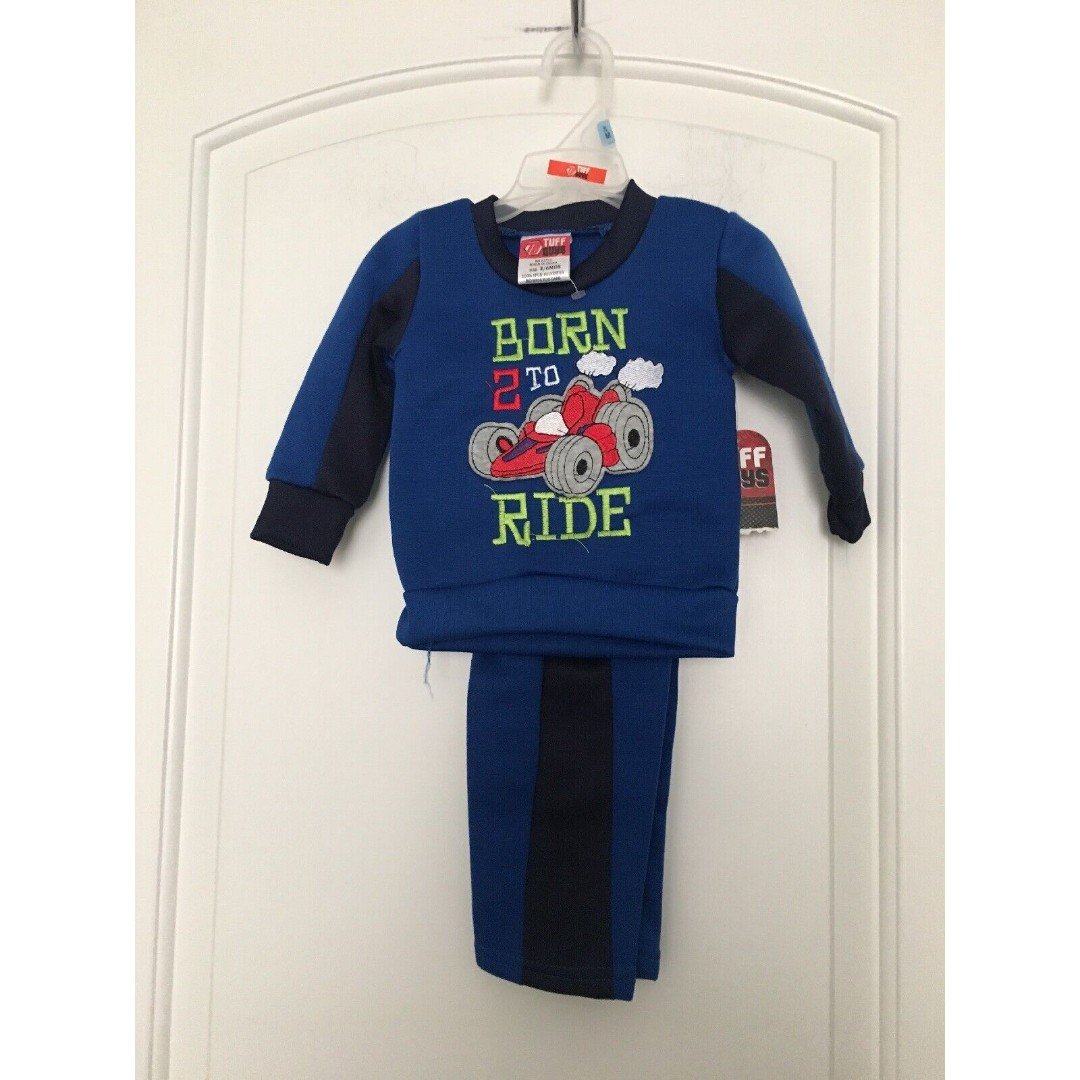 2pc Tuff Guys Baby Boys Jogging Suit Outfit Hoodie Pants Size 3/6 Months