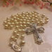 Catholic Prayer Beads Yellow & Silver