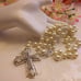 Catholic Prayer Beads Yellow & Silver