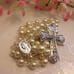 Catholic Prayer Beads Yellow & Silver