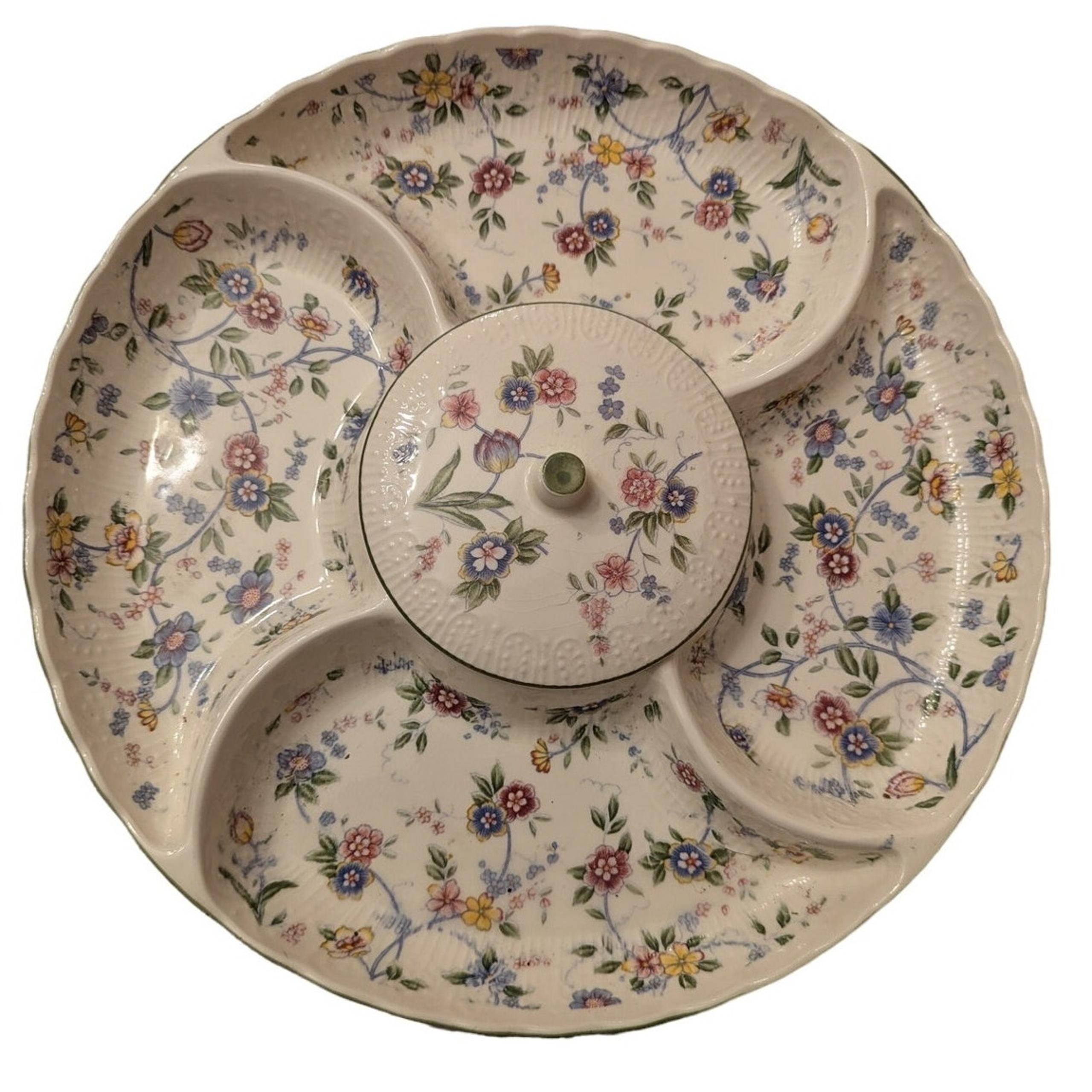 Corona Andrea By Sadek Divided Serving Platter Floral
