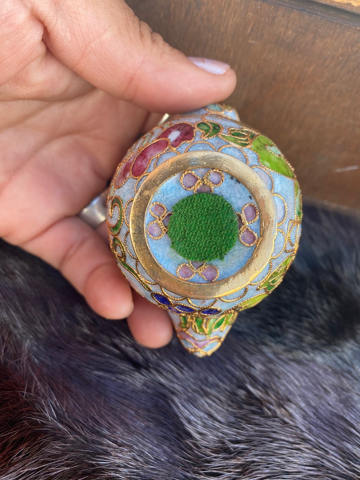 beautiful Vintage Cloisonne Enamel rabits