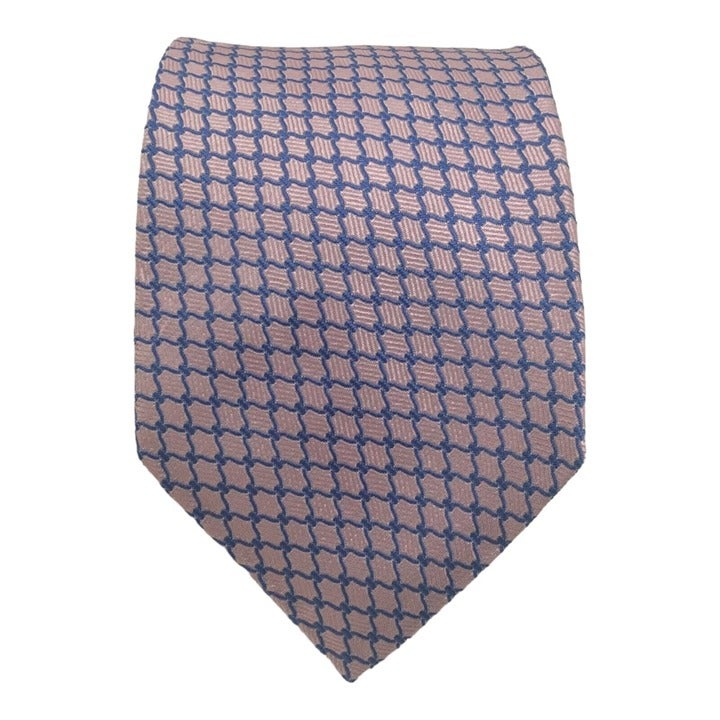 ETON Purple Geometric Silk Tie Made in Italy 59 /2 .3/4 EX COND