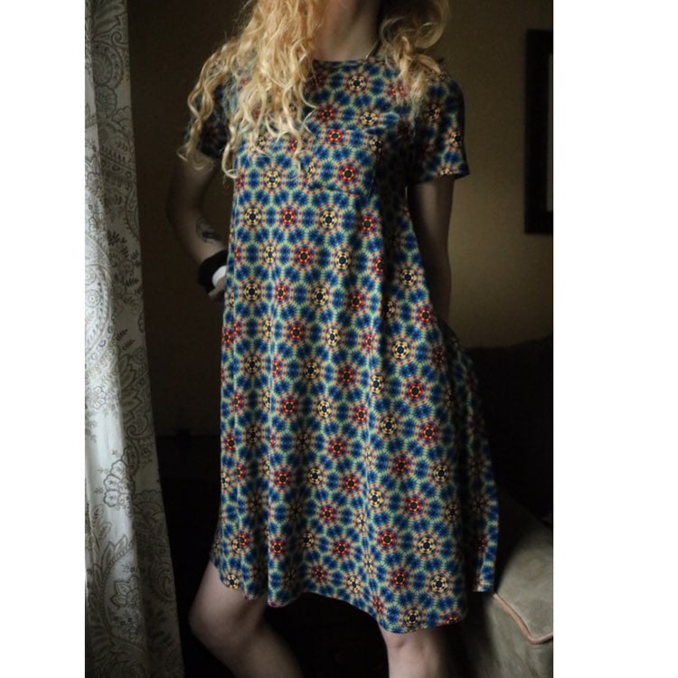NWOT LuLaRoe Geometric Blue Carly Dress