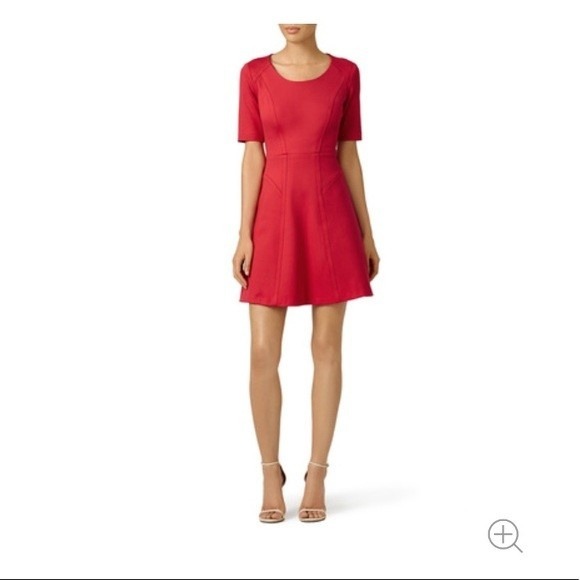 NWT Of Mercer Red Sullivan A Line Dress Short Sleeve Scoop Neck Size 2