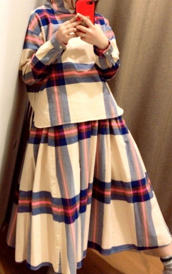 Beams Boy Big Tartan Setup, Color Ecru