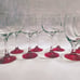 Mid-Century Red Footed Wine, Goblet, and