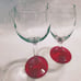 Mid-Century Red Footed Wine, Goblet, and