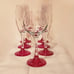 Mid-Century Red Footed Wine, Goblet, and