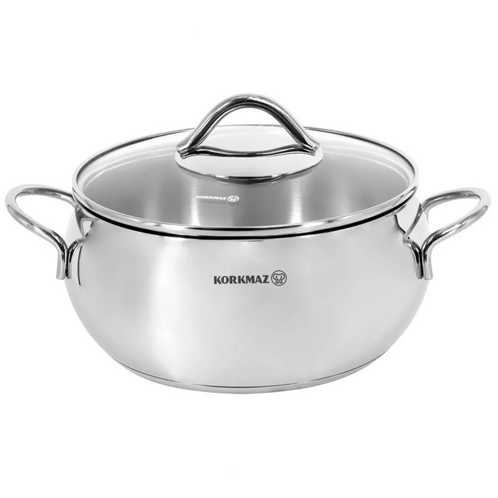 Korkmaz Tombik 2.5L Stainless Steel Casserole Dish with Lid A1072