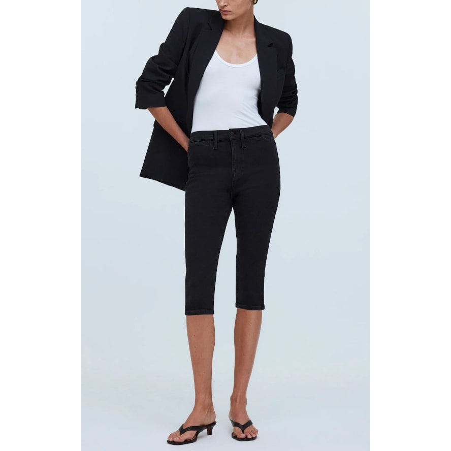 NWT Madwell The '90s Capri Jean Pedal Pusher Black Alexdon Wash NR017 Size 25