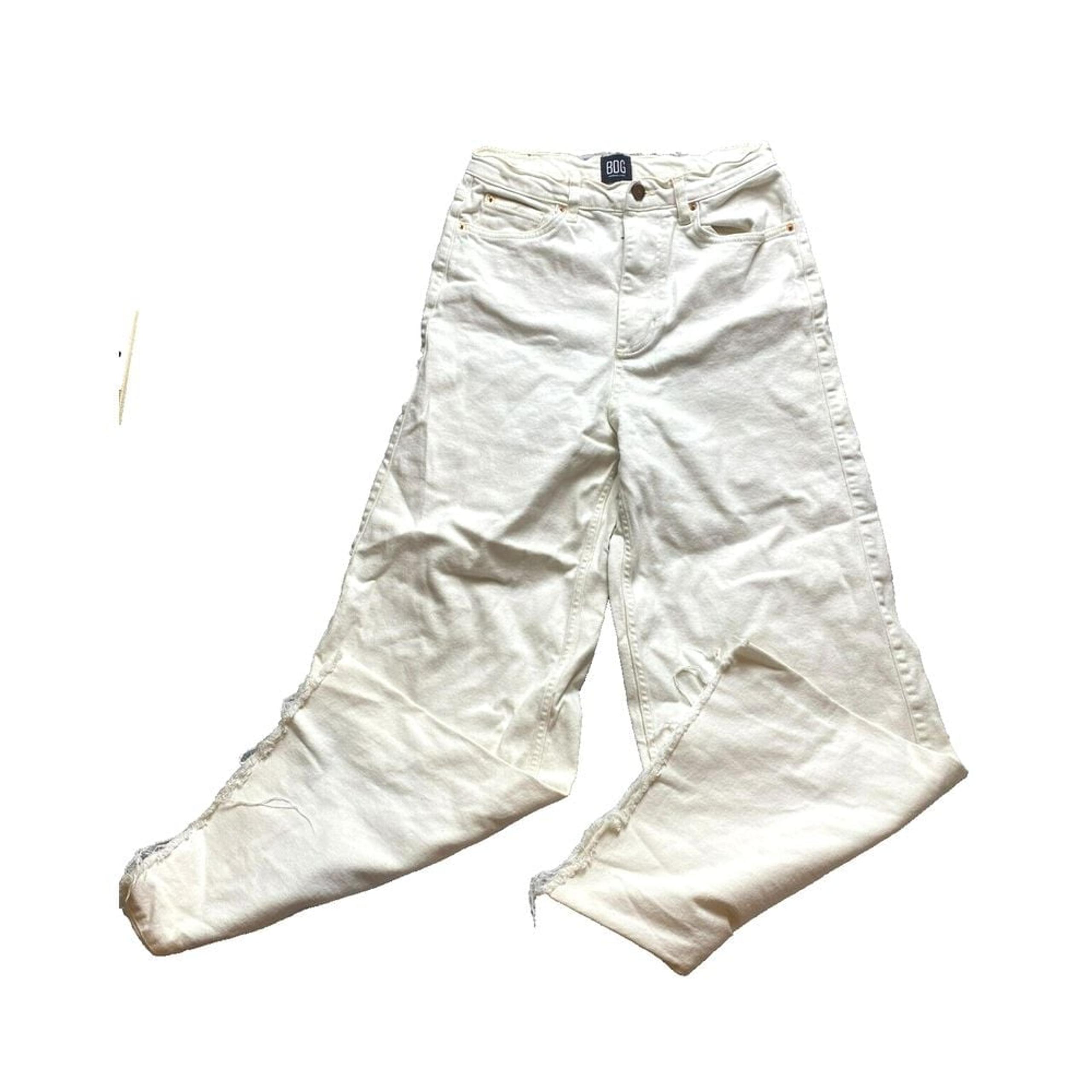 BDG Urban Outfitters Jeans Adult 29x28 White A-Wide Raw Hem Baggy Hip Hop Mens
