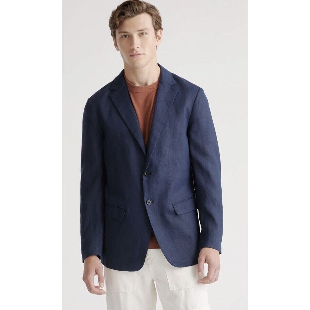 Quince Men's XL 100% European Linen Blazer Navy NEW