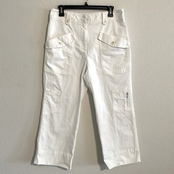 Anthropologie Women’s Cargo Pants Size 10 White Cargo Streetwear Gorpcore
