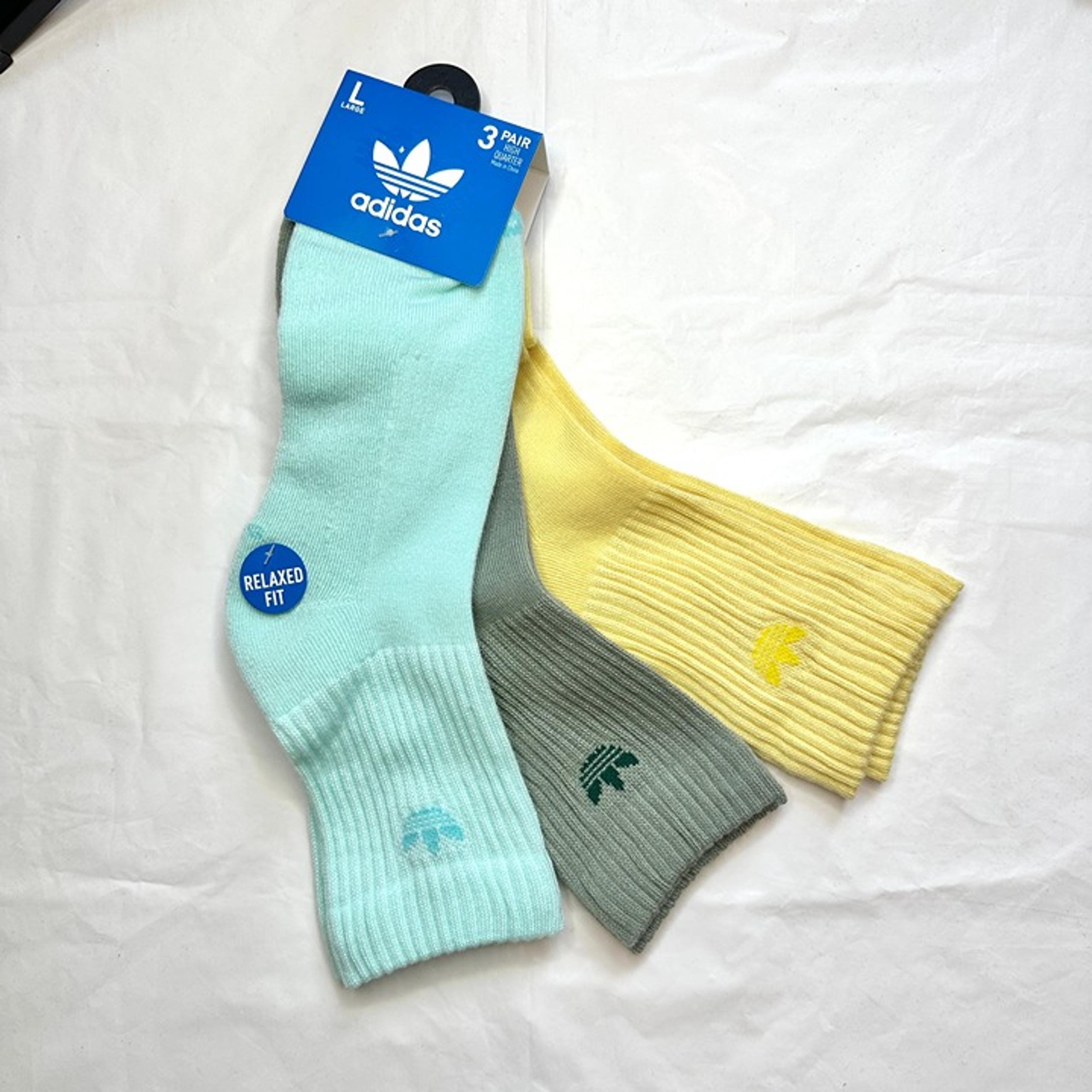 NEW 3 Pairs Adidas Cushioned Mens 8-12 L High Quarter Sock Sport Athletic Summer