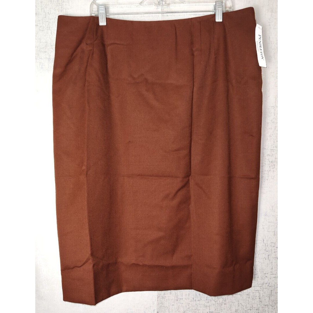Pendleton Women’s Virgin Wool Brown Pencil Skirt Sz 18