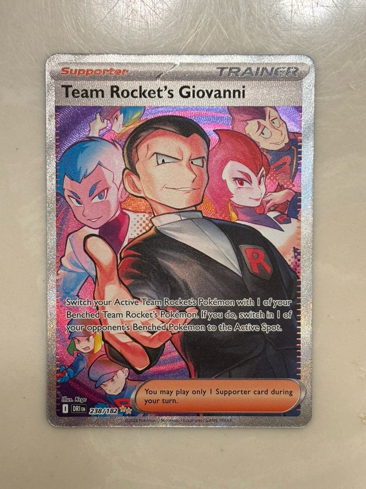 Team Rocket’s Giovanni 238/182 SIR Destined Rivals English Pokemon Card
