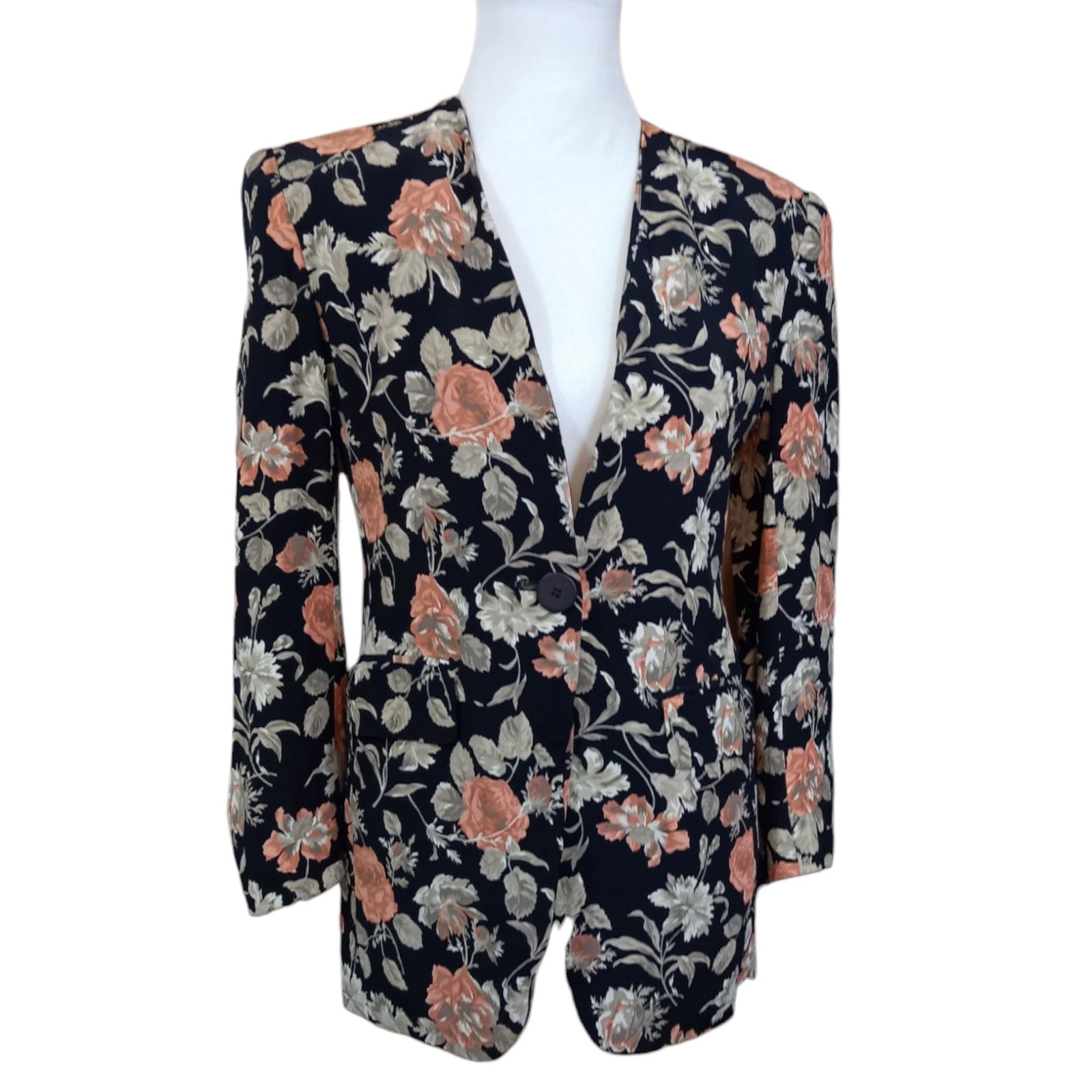 VINTAGE 80s 90s Floral Jacket Blazer 4 Romantic Boho Cottage Career Office Work