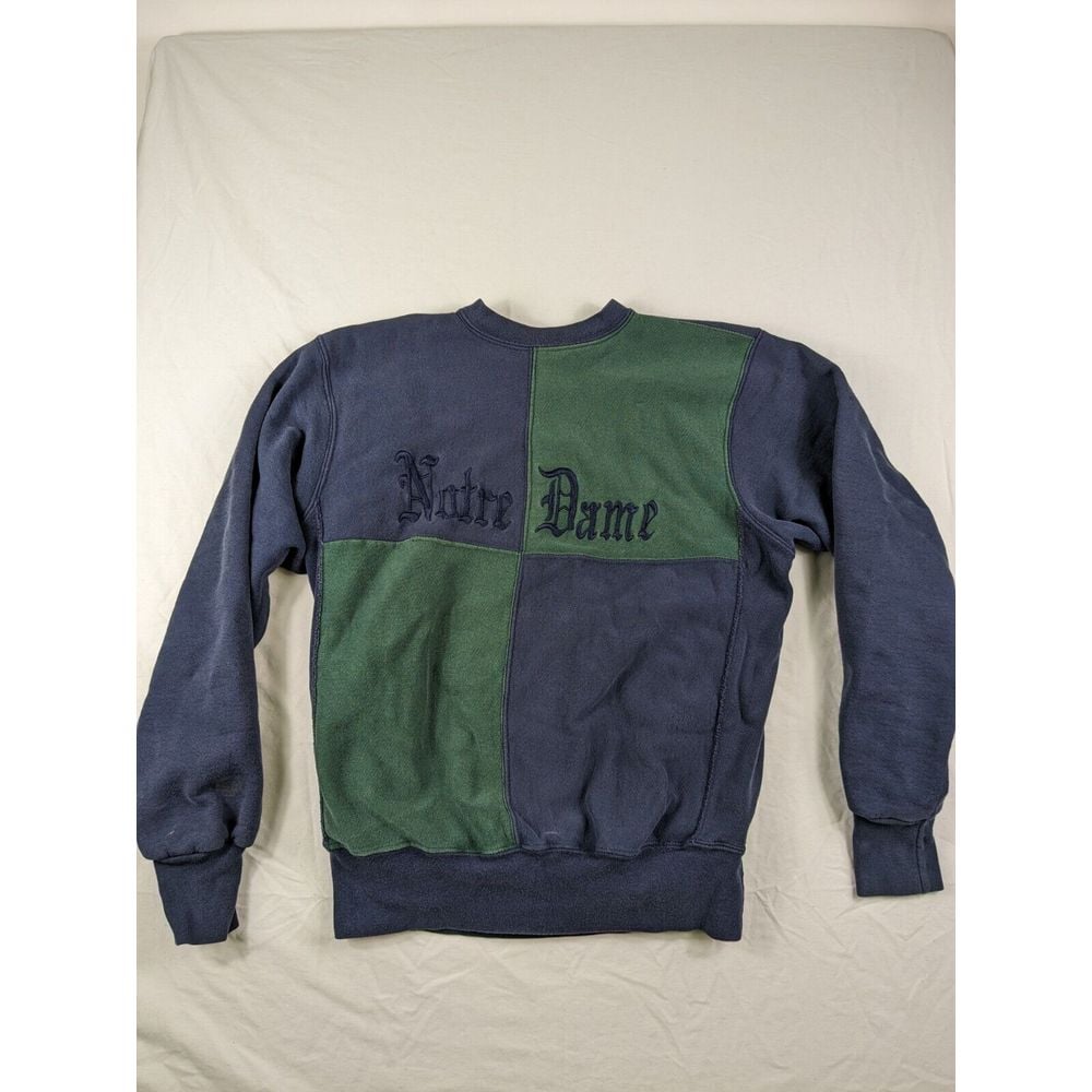 Vintage Notre Dame Sweatshirt IVY League Fighting Irish Varsity Color Block M