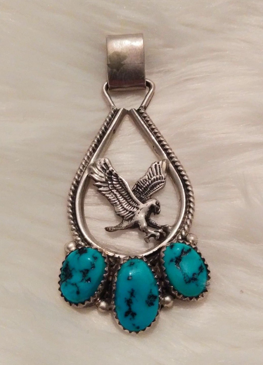 Navajo Turquoise Eagle pendant vintage