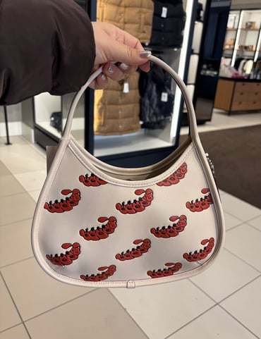 NWT Coach Ergo Bag In Coachtopia Leather With Sleepy Caterpillar Print