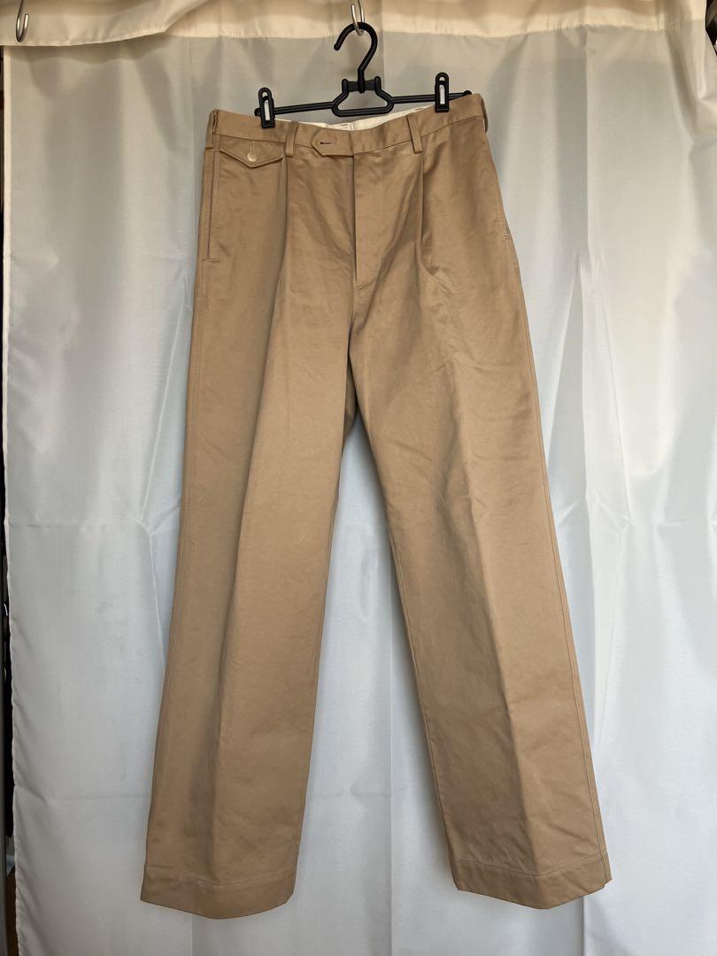 AURALEE Washed Finx Chino One-Tuck Pants