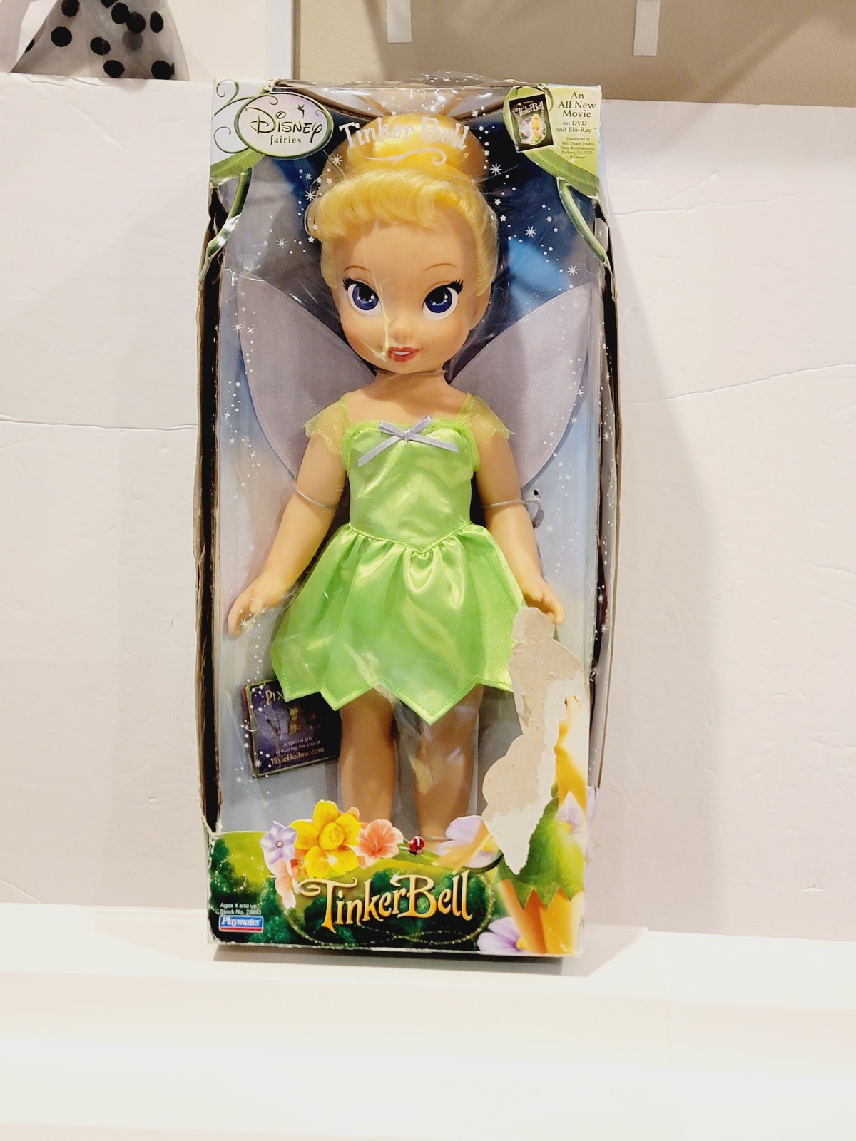 Playmates Toys 2008 Disney Fairies Tinker Bell 15 Vinyl Doll Damaged Box