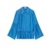 Perfect ERDEM Kilian Blue Jacquard Satin Oversized Long Blouse Medium