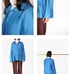 Perfect ERDEM Kilian Blue Jacquard Satin Oversized Long Blouse Medium