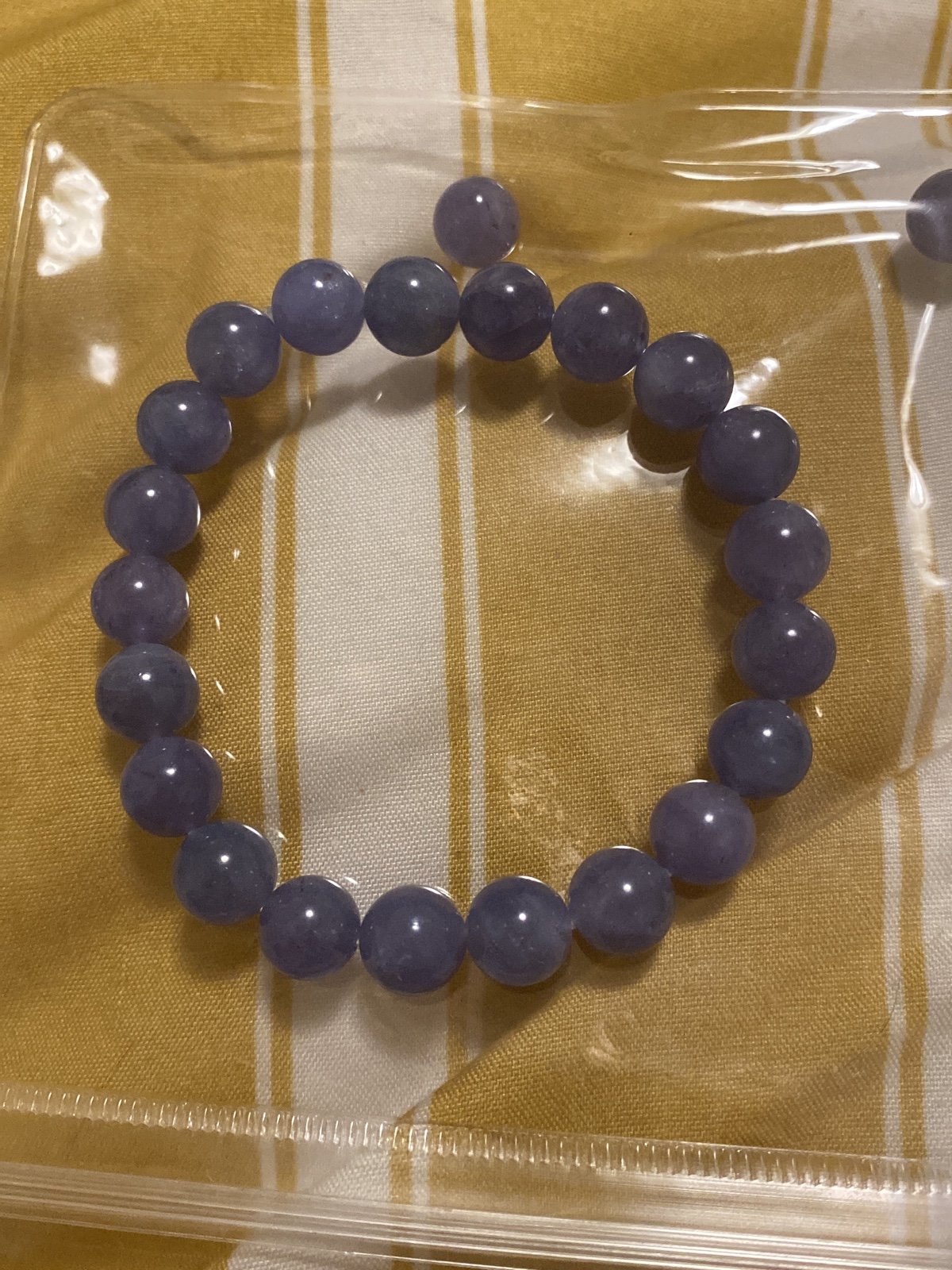 Tanzanite beaded bracelet 6mm