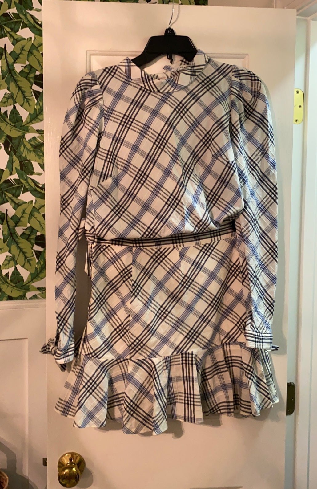Veronica beard plaid shirt and skirt set size 8