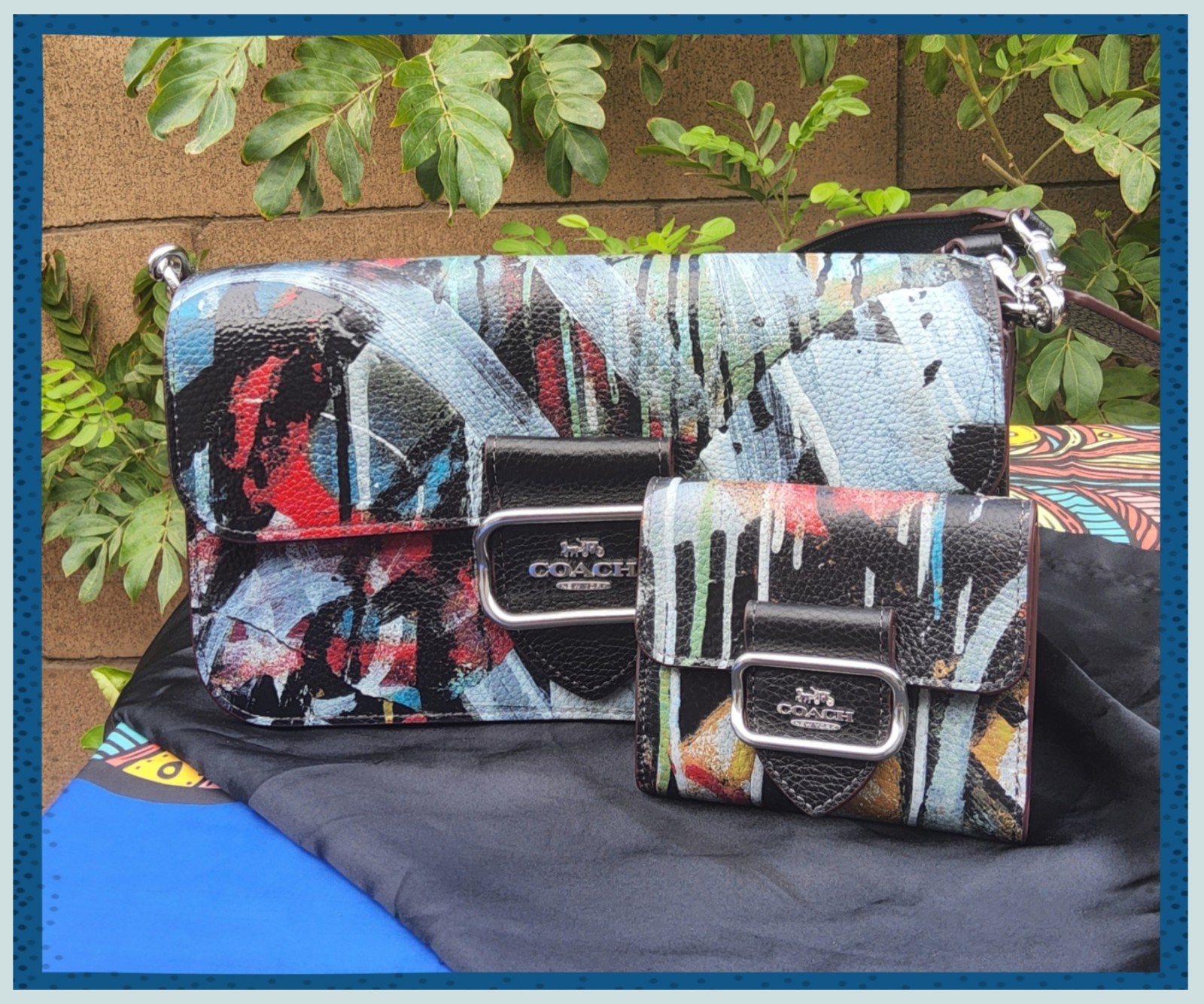 Coach x Mint+Serf Limited Edition Morgan Shoulder Bag & Morgan Wallet Set- NWT