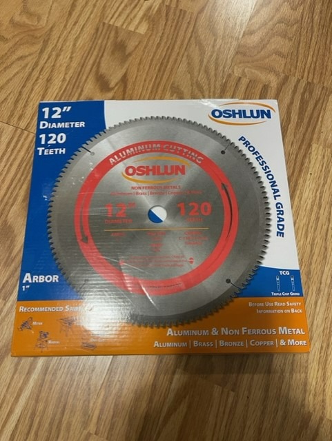 OSHLUN 12 120 teeth, aluminum cutting saw blade and non-ferrous metal