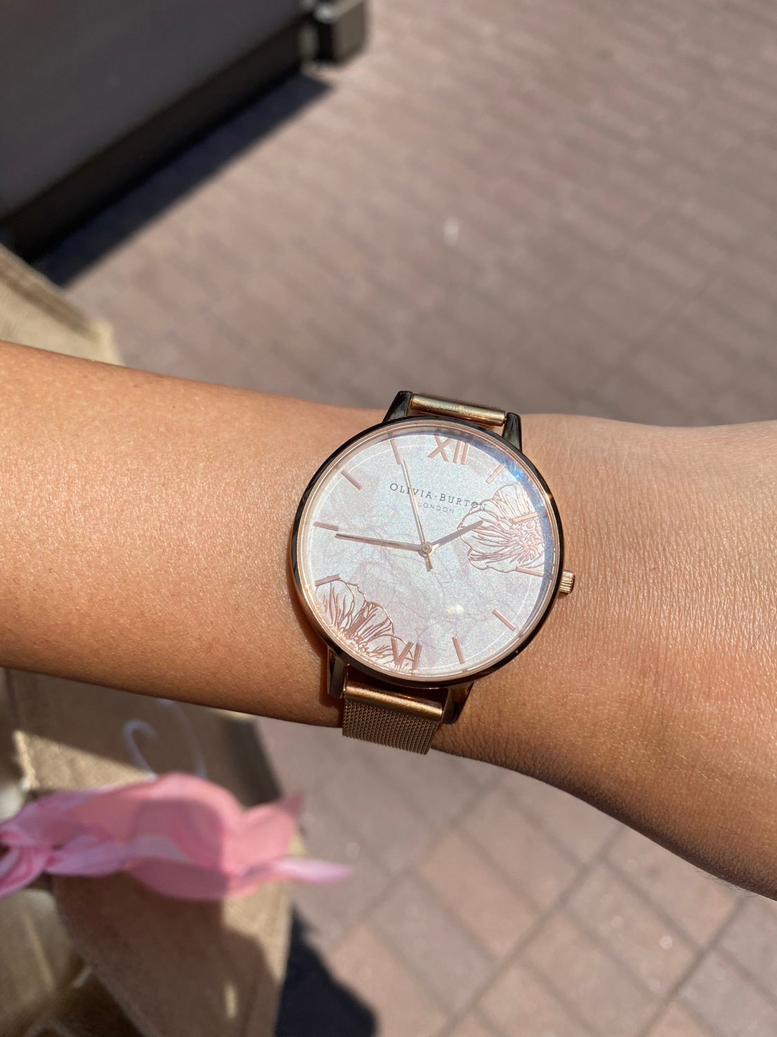 Olivia Burton Rose Gold Floral Watch NEW BATTERY
