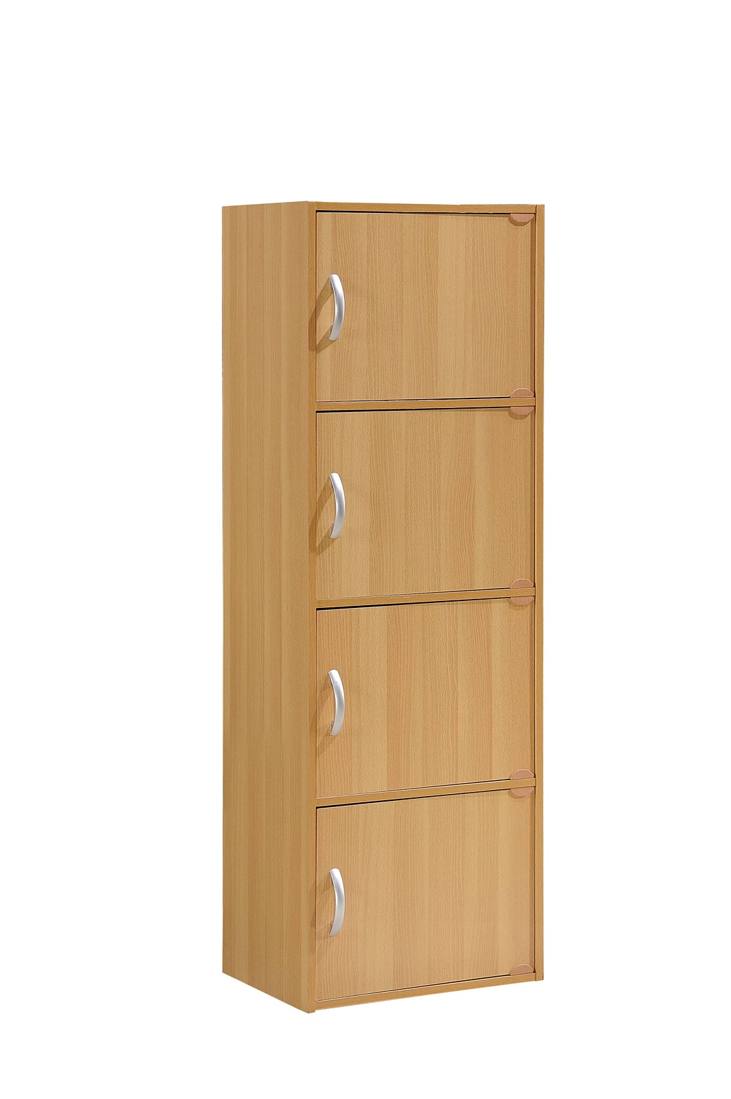 4-Shelf, 4-Door Bookcase in Beech