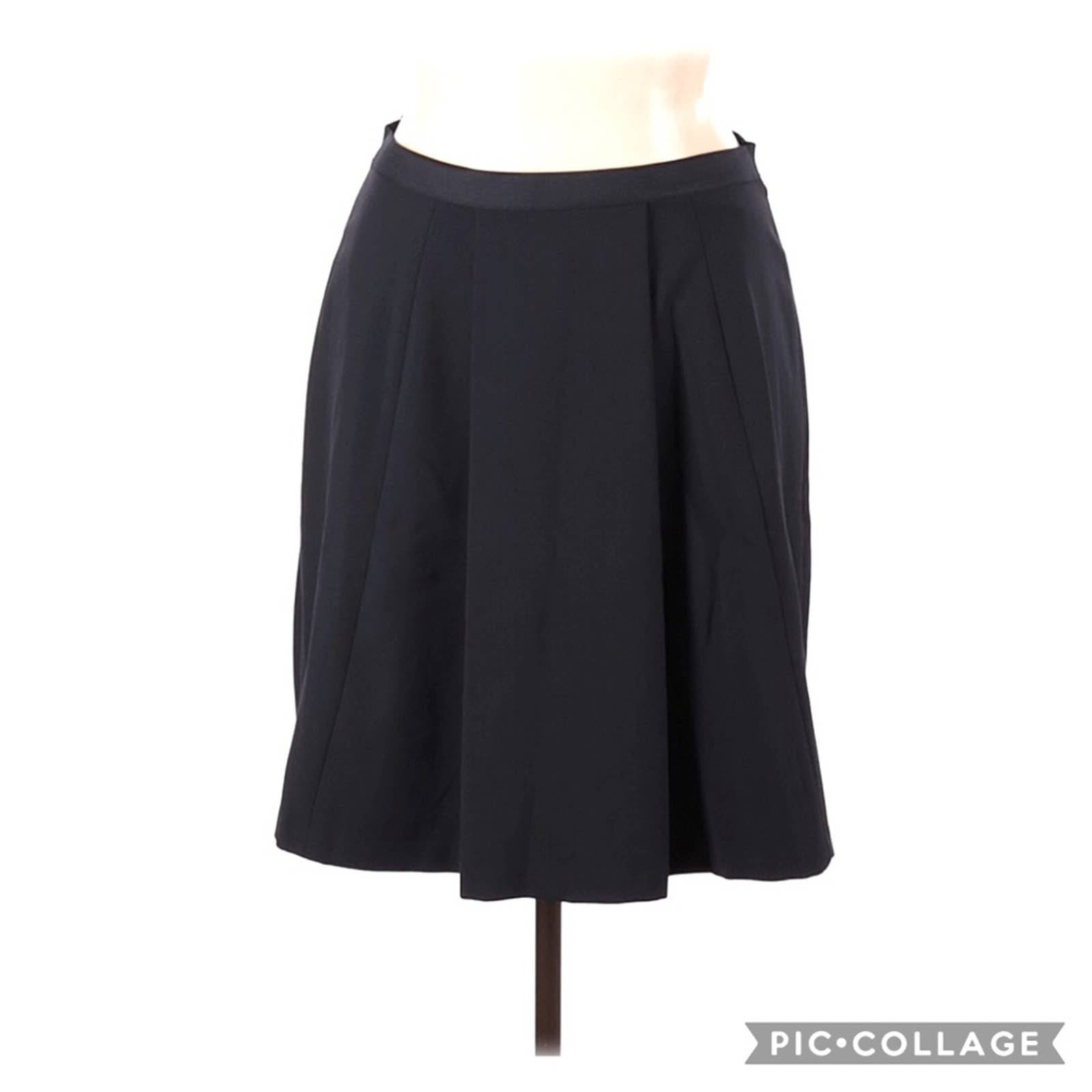 Ellen Tracy Pleated Navy Career Skirt