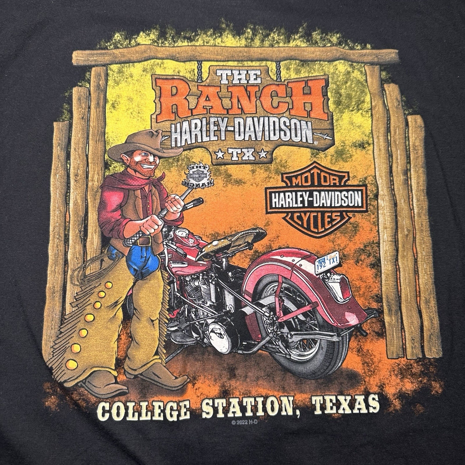 Harley-Davidson Motorcycles The Ranch Black College Station T-Shirt XXXL 3XL