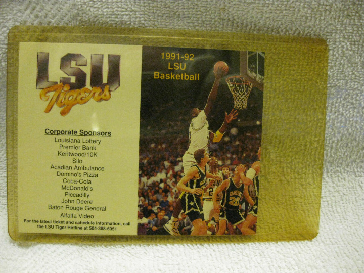 Shaquille O'Neal: 1991 LSU Tigers Basketball pocket schedule NEW Shaq rare