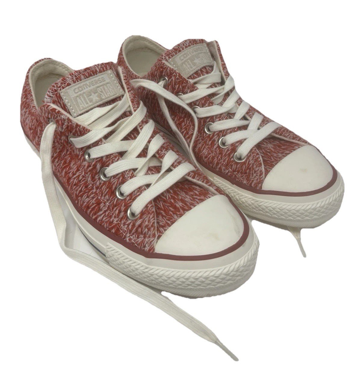 Converse All Star Red Knit Tennis Shoes Size 7.5M