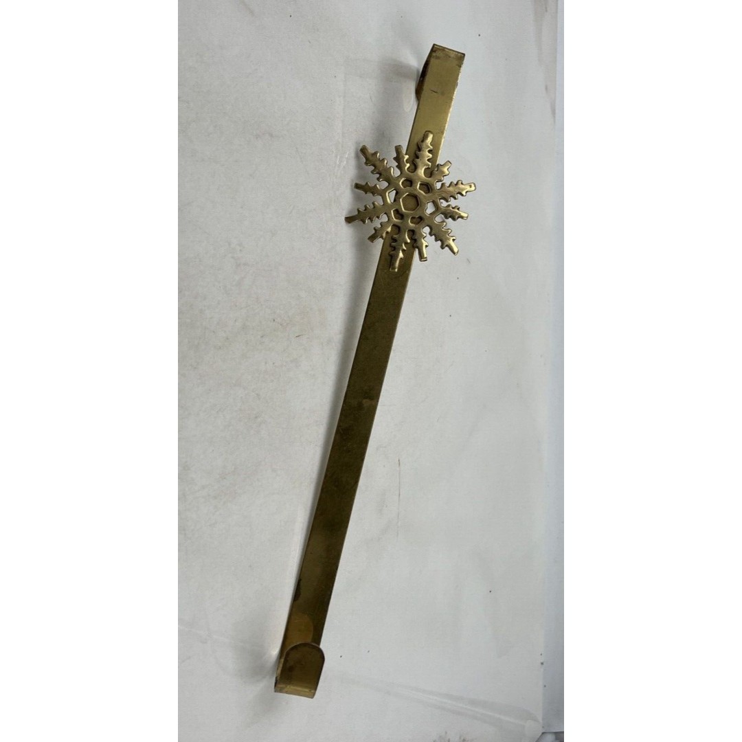 Brass Metal Big Wreath Over the Front Door Hanger Long Christmas Snowflake